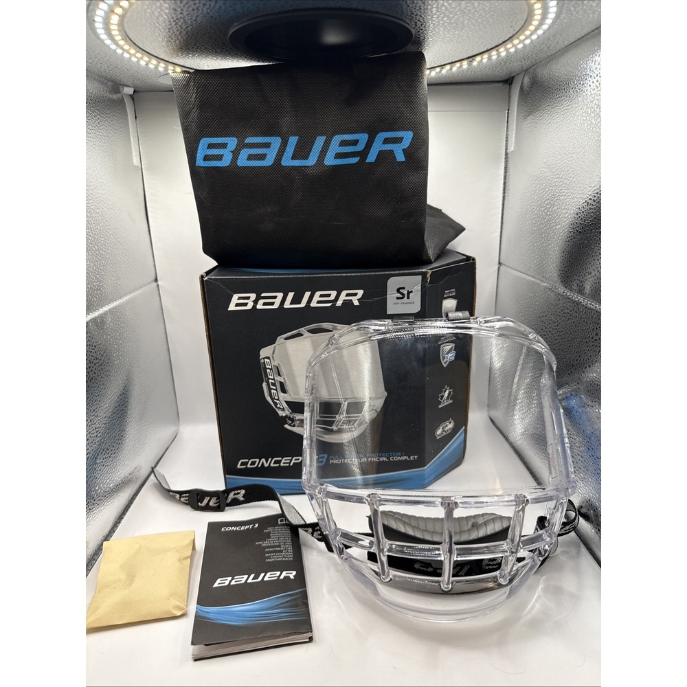 Bauer Concept 3 Ice Hockey Full Face Shield/Visor Size Sr. New!